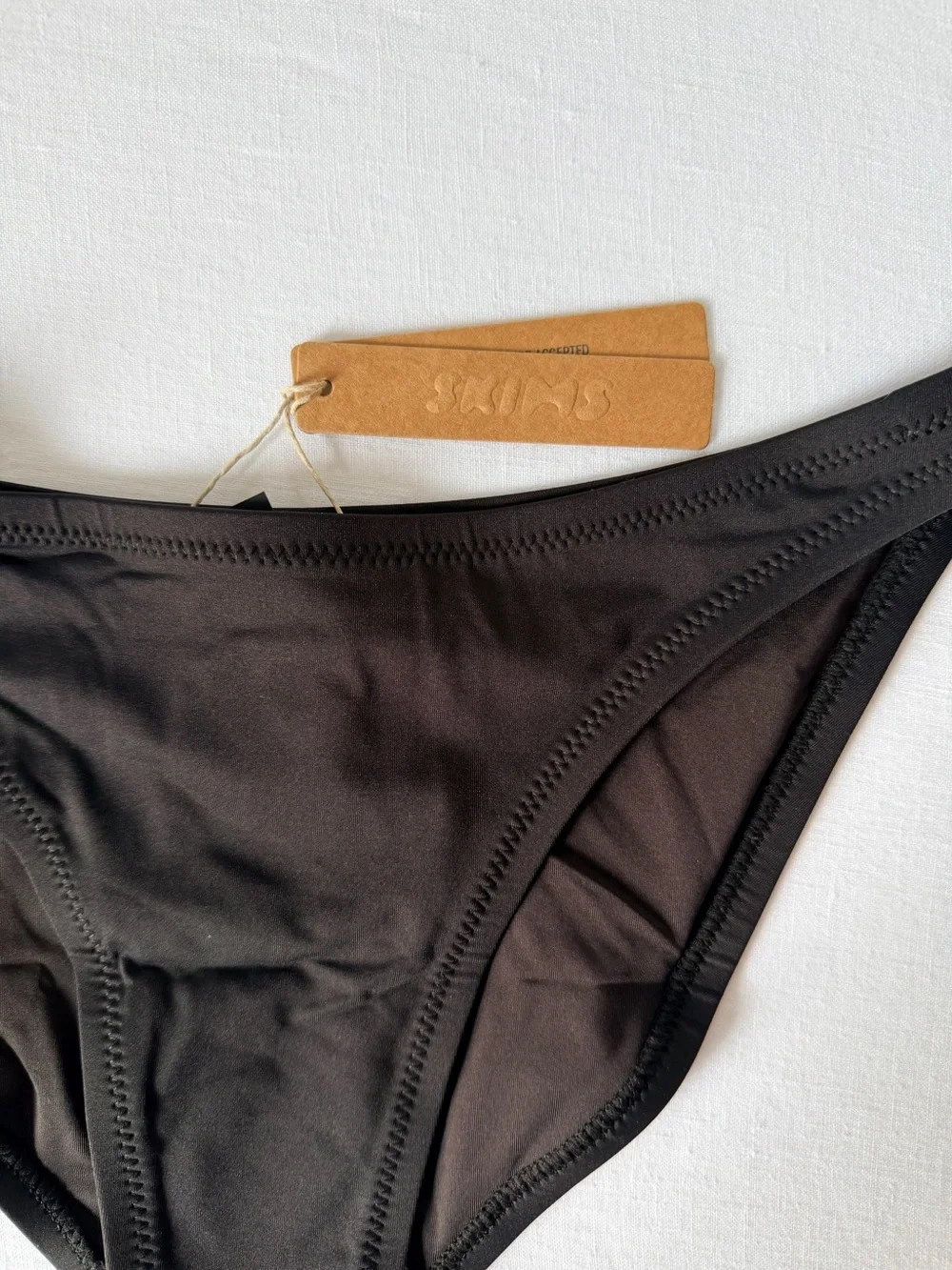 SKIMS Black Mid-Coverage Bikini Bottoms